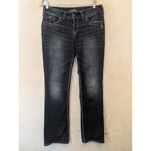 Silver Jeans Co Women's Size W29 L33 Suki Mid Slim Boot Dark Wash Jeans